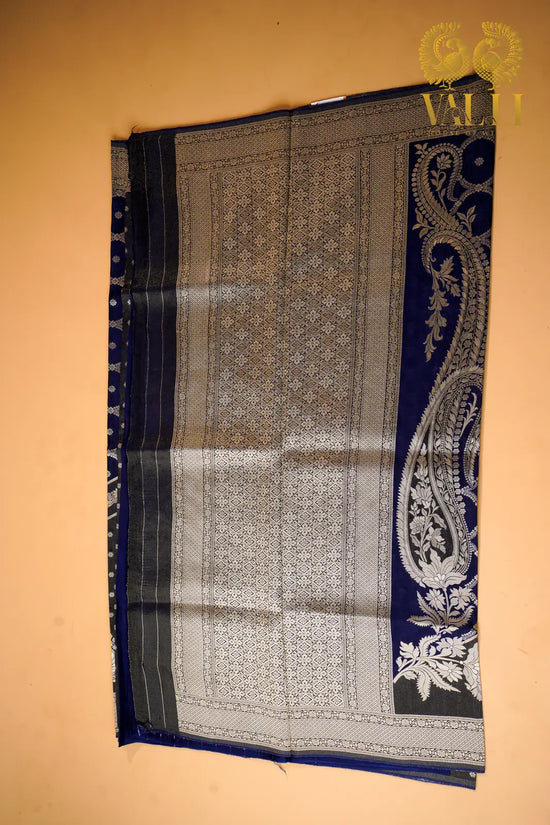 Royal Blue  Zari georgette Banarasi Silk Saree