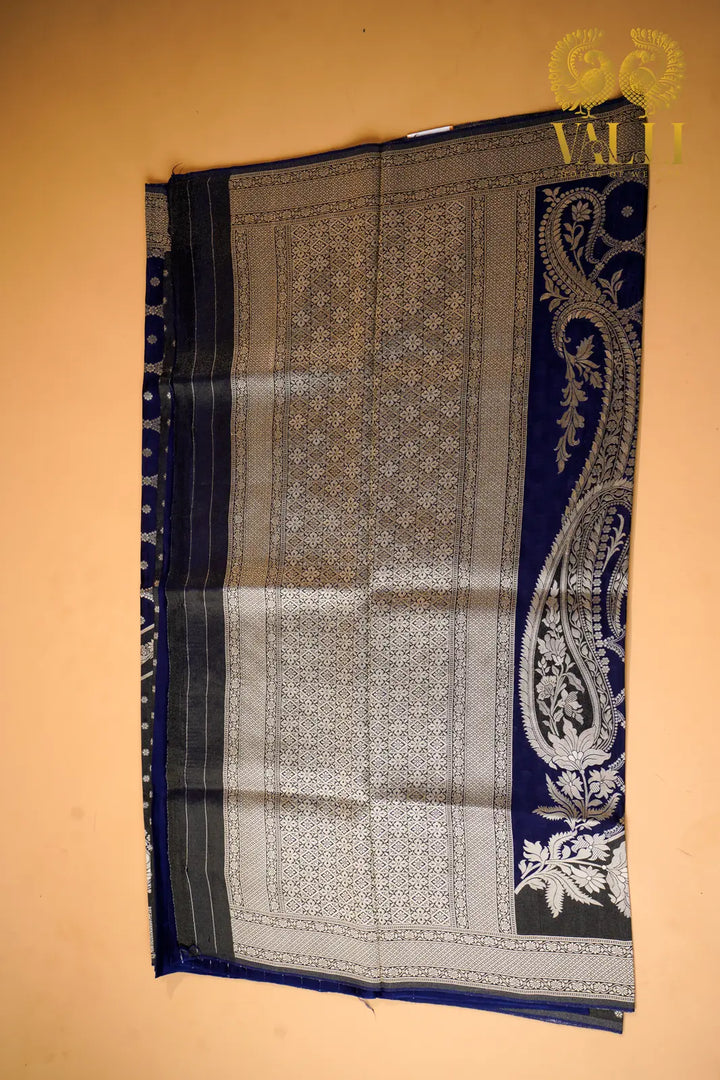 Royal Blue  Zari georgette Banarasi Silk Saree