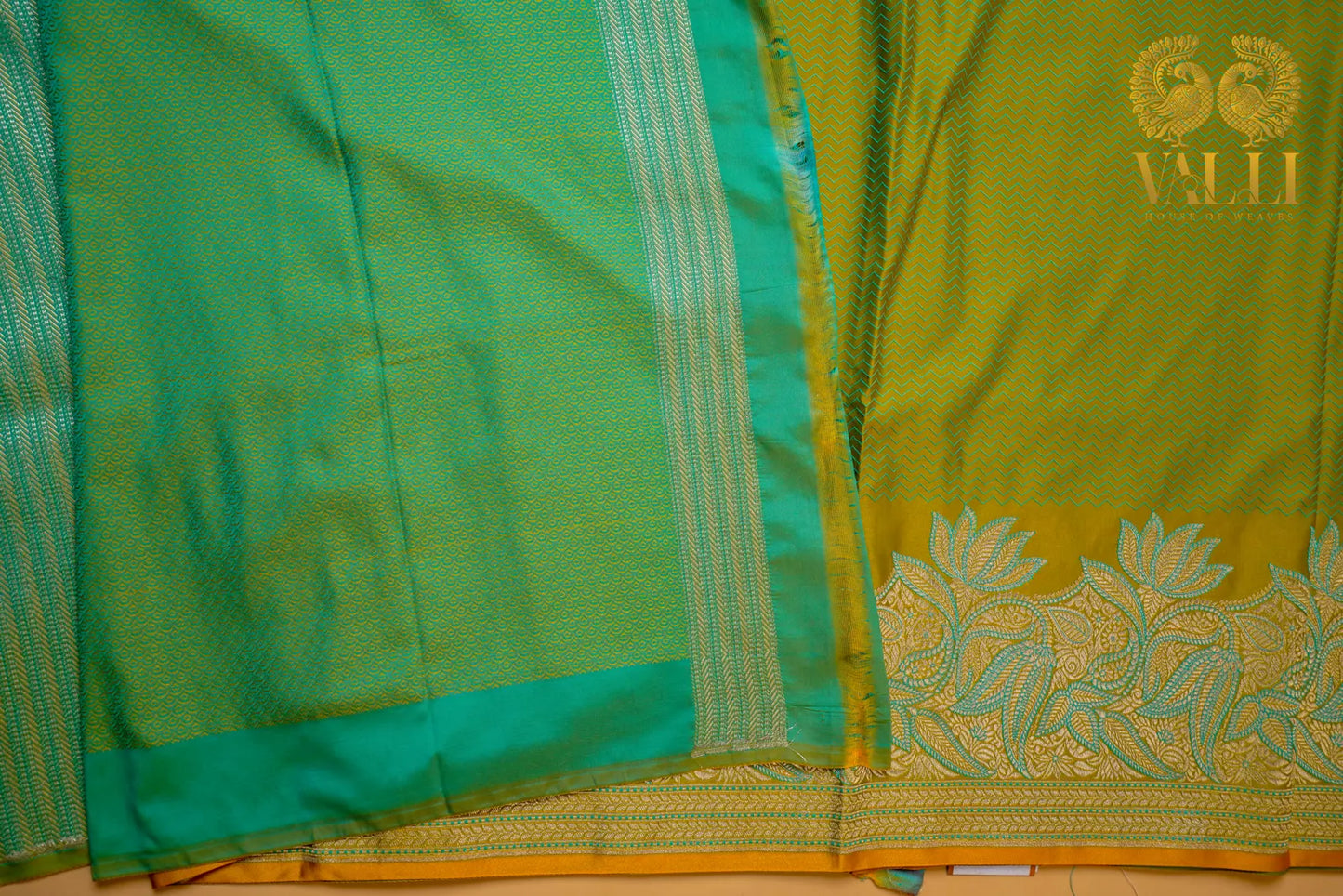 Lemon green semi Banarasi 