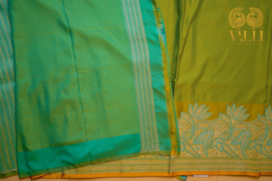 Lemon green semi Banarasi 