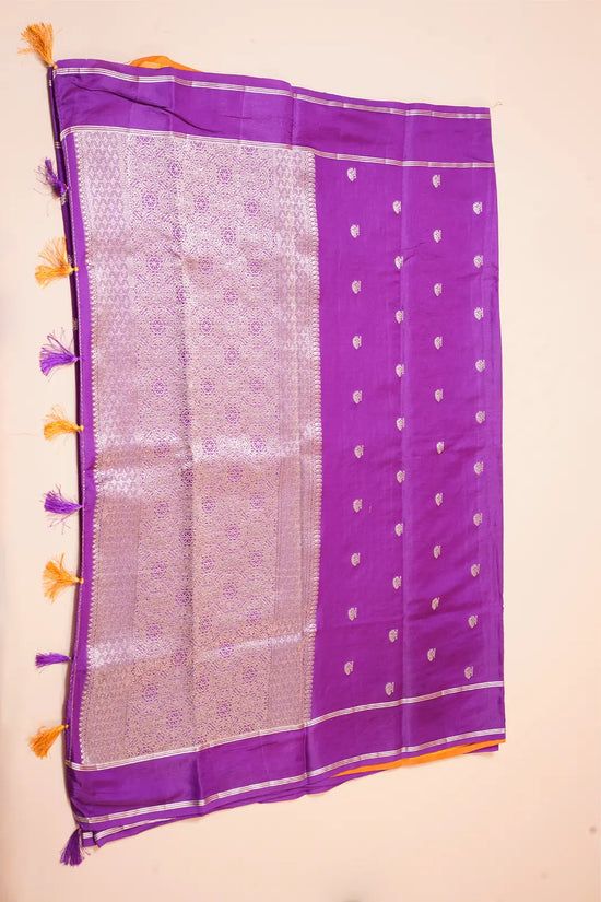 Soft silk peacock purple + mustard 