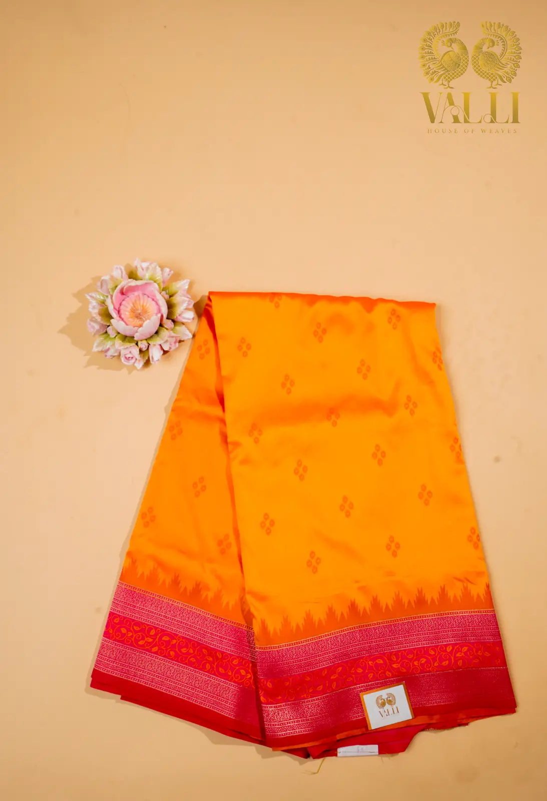Traditional Soft Silk Saree – Mustard Yellow with Ikat Motifs & Contrast Pink Brocade Pallu