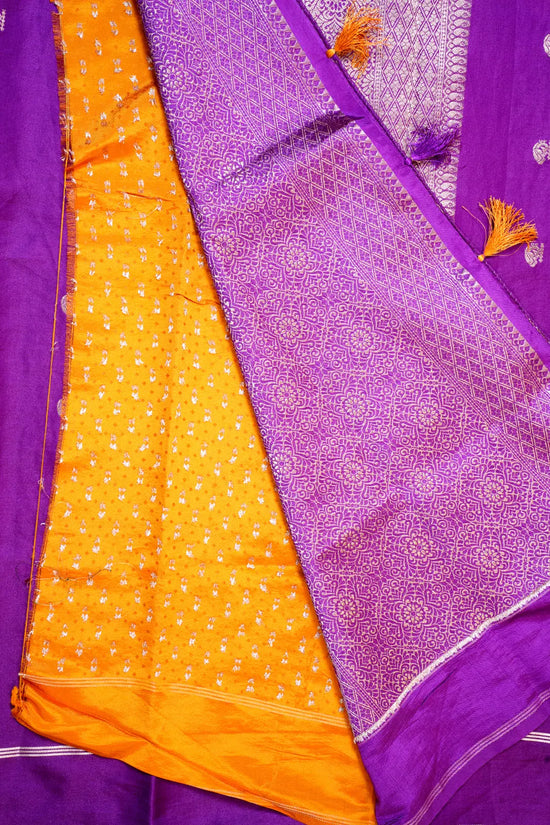Soft silk peacock purple + mustard 