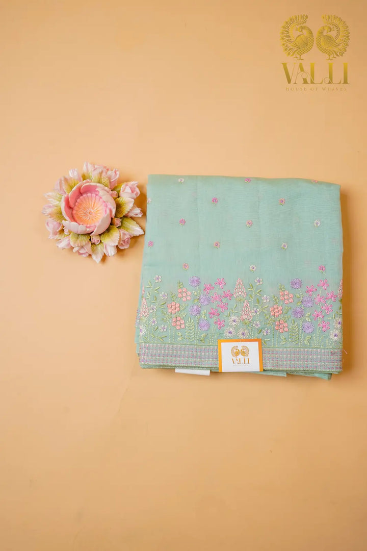 Pure Mul Cotton Saree with Handwork Embroidery