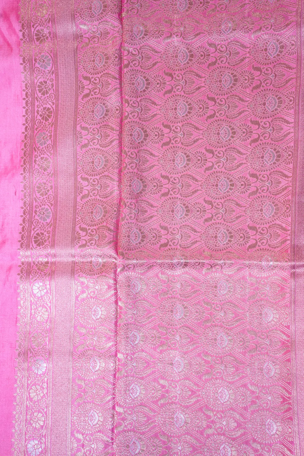 Rose mint Banarasi silk saree