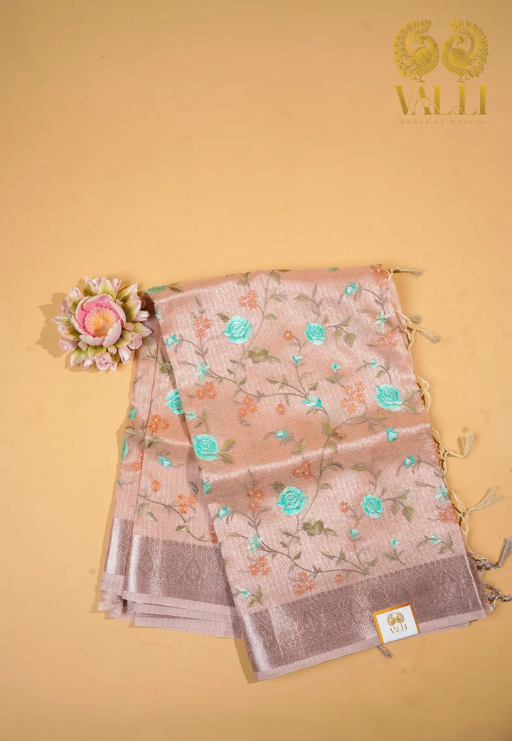 Kota Tissue embroidery pastel pink 