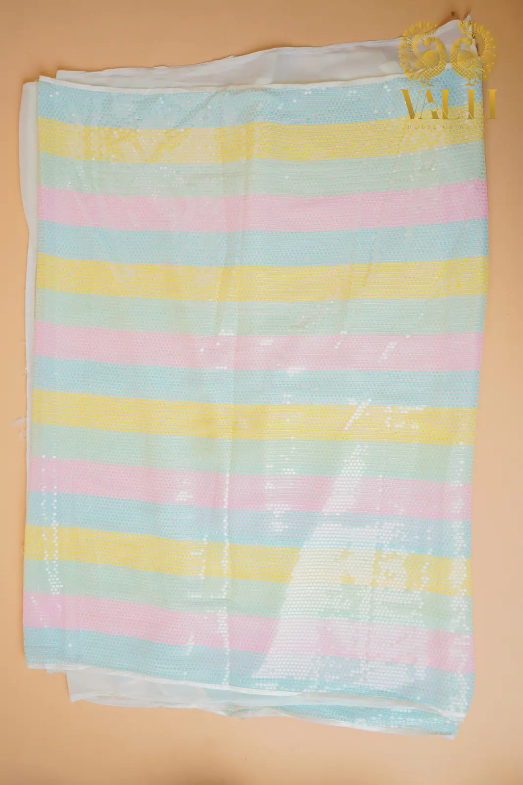 Sequins saree pastel green 