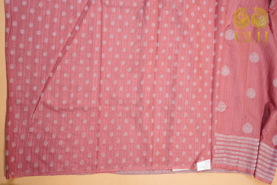 Pastel Pink Georgette Saree with Silver Zari Elegance