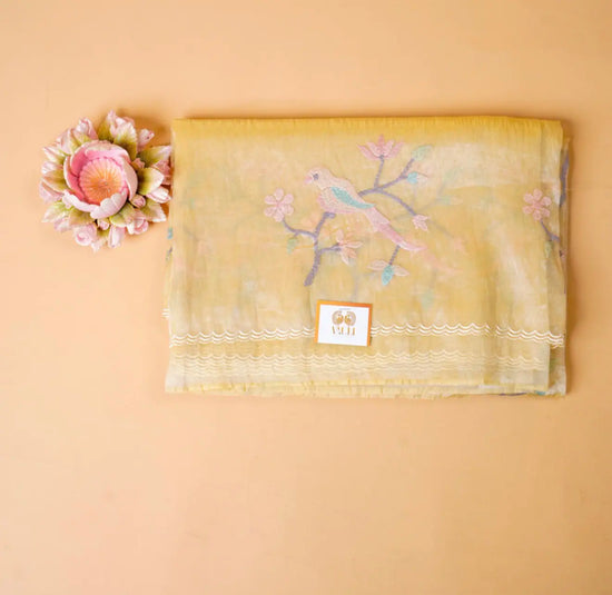 Golden – Tissue Organza Saree