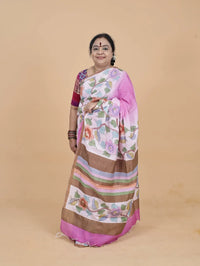 Pure Hand-Painted Tussar Silk Saree