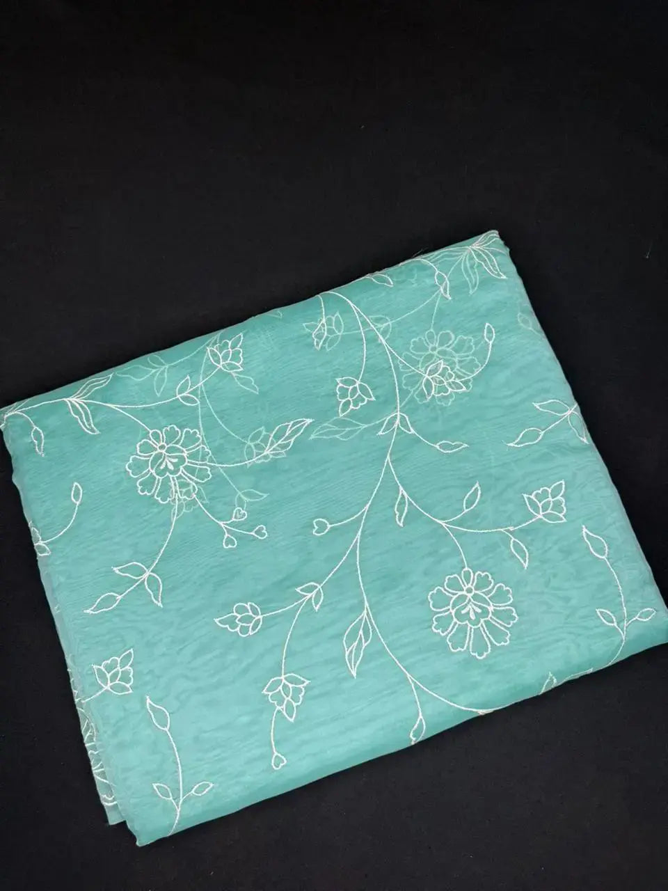 Rama Blue Organza Saree