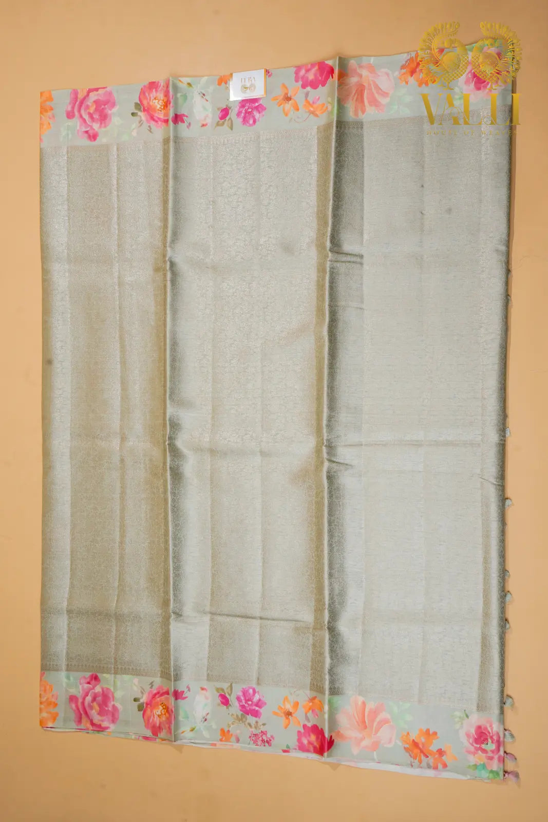 Brocade tussar silk pastel pink 