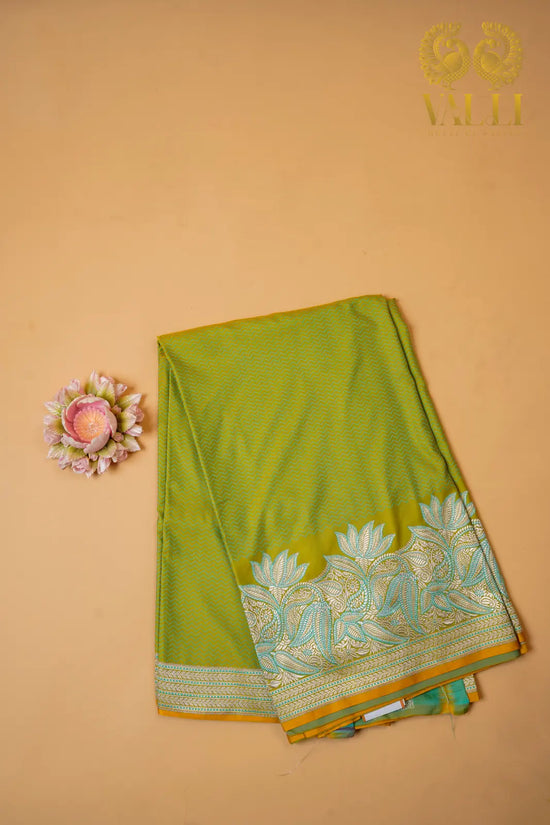 Lemon green semi Banarasi 