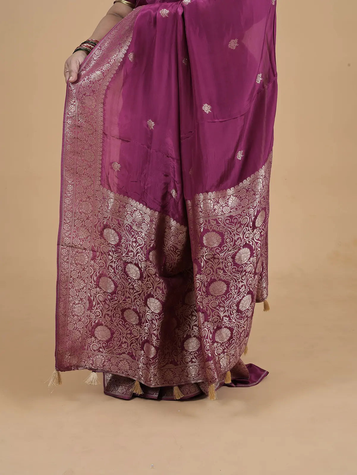 Satin Banarasi – Plum