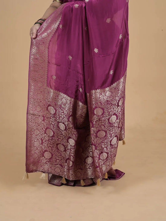 Satin Banarasi – Plum