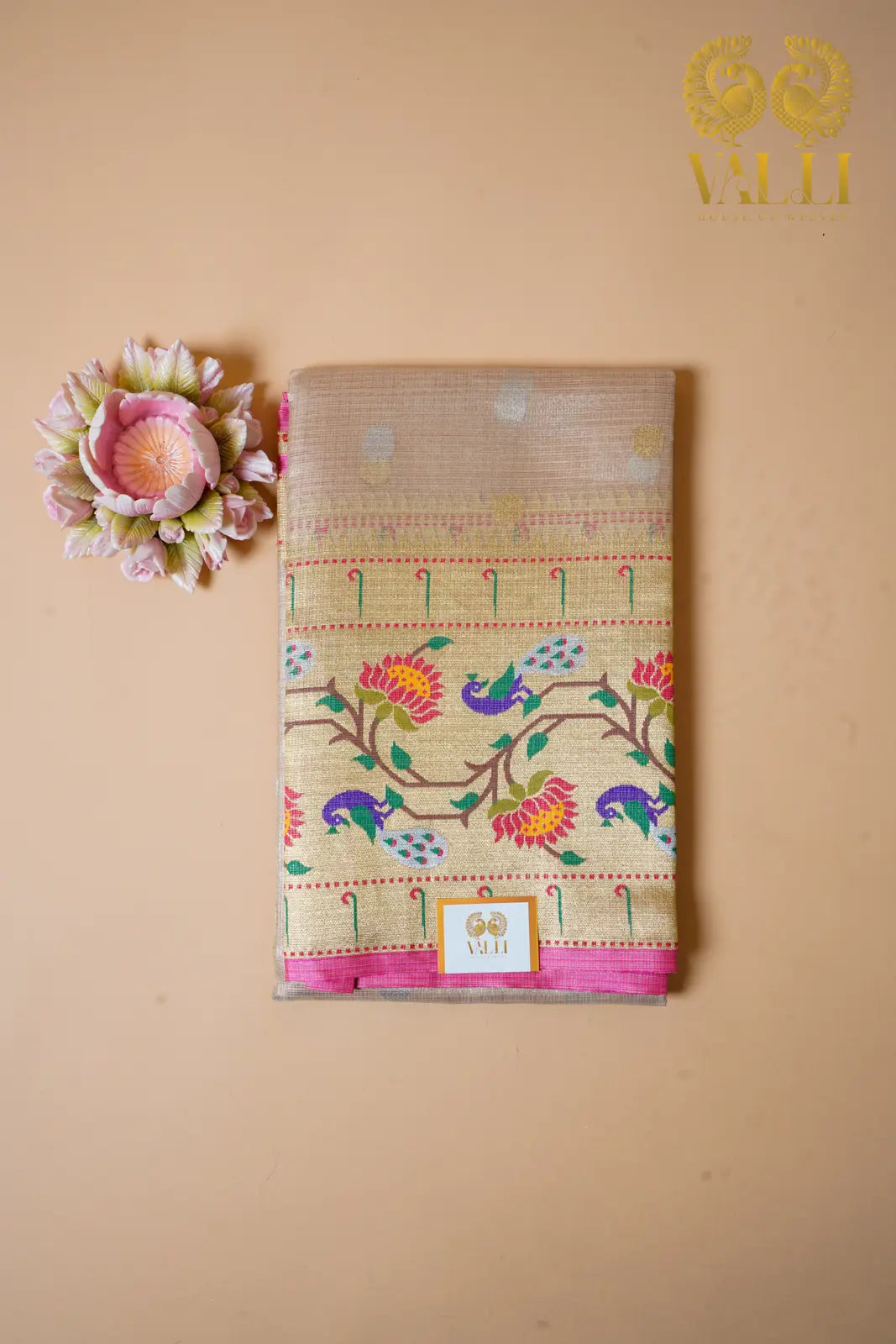 Tissue Kota Saree with Paithani Border