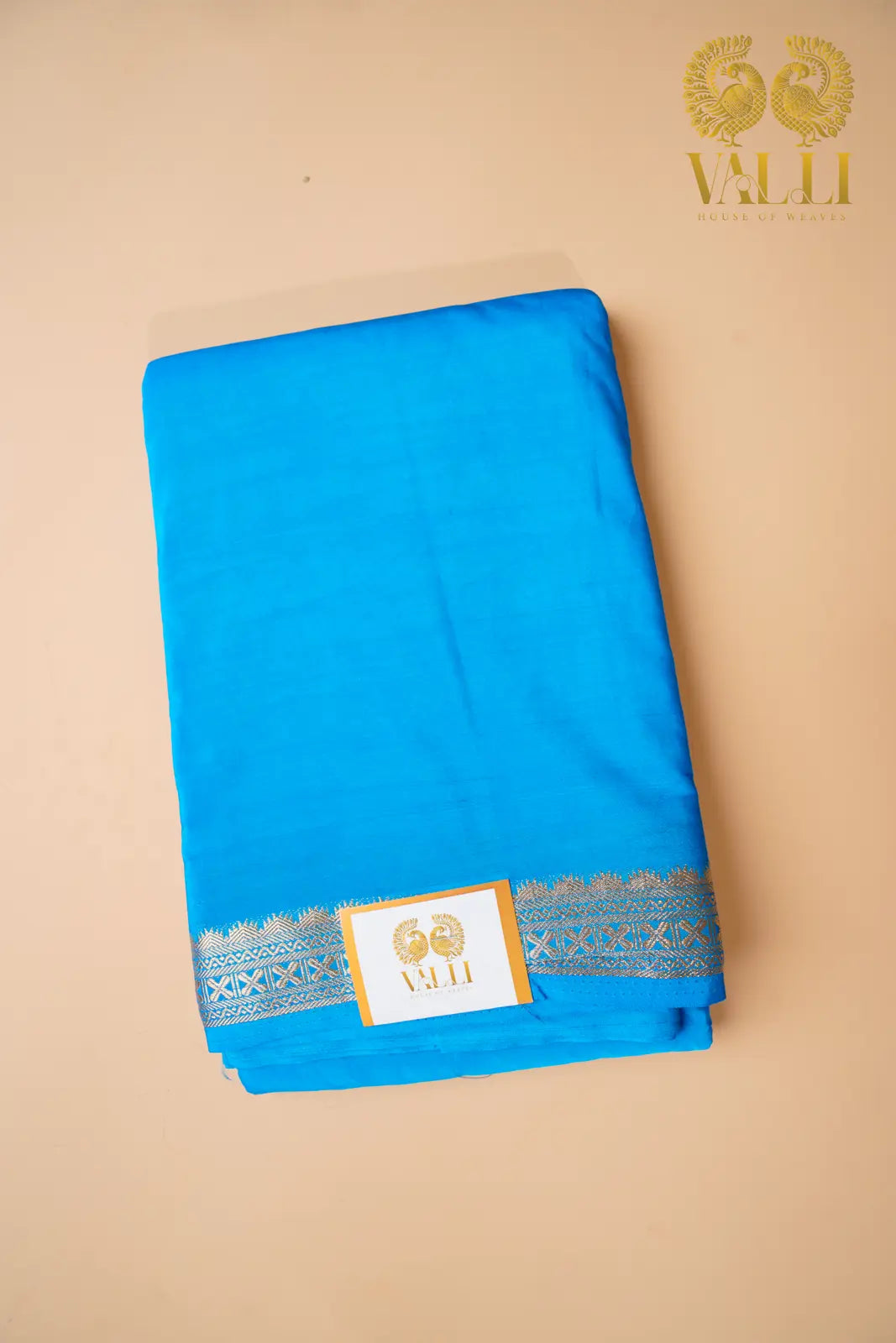 Sky Blue Semi-Crepe Saree with Elegant Half-Inch Border