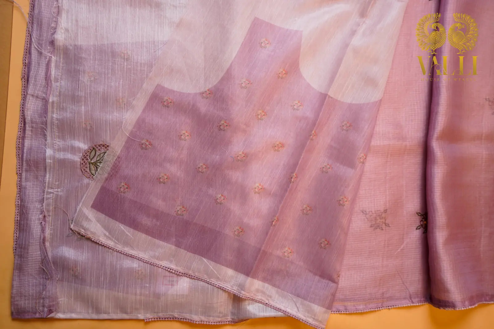 Kota Embroidery Saree with Cut Work Patch & Self Colour Blouse