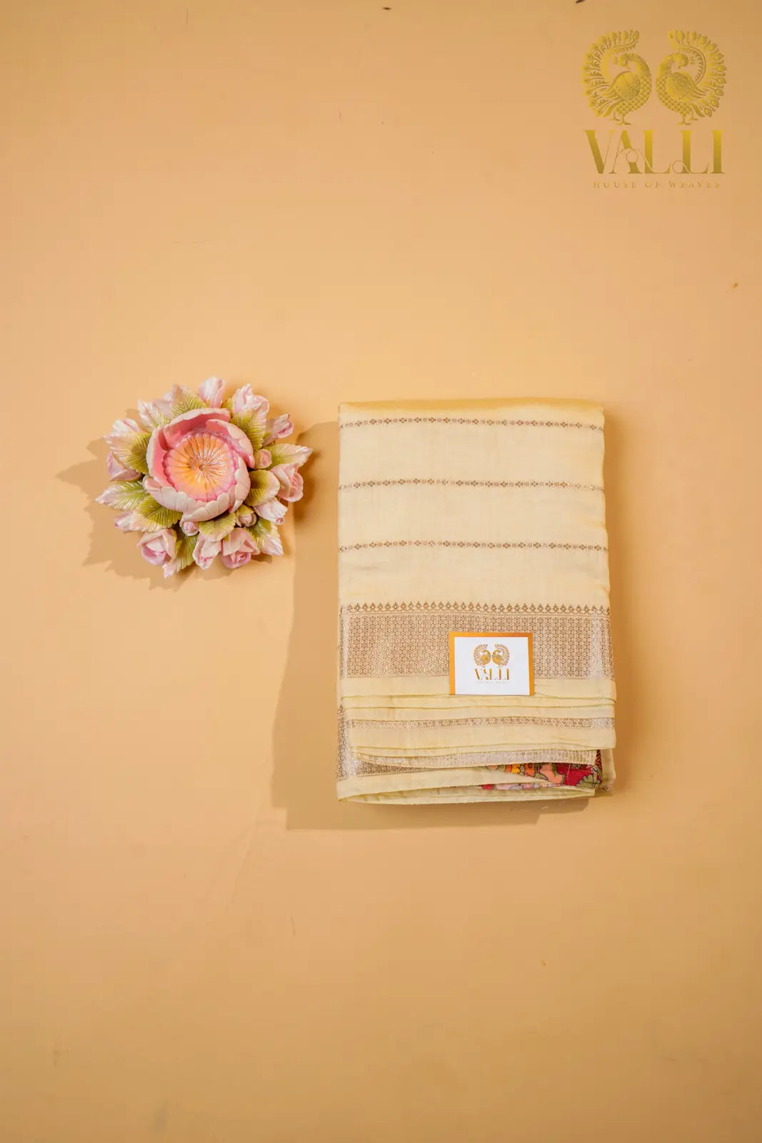 Ivory Cotton Saree with Kalamkari Print Blouse 