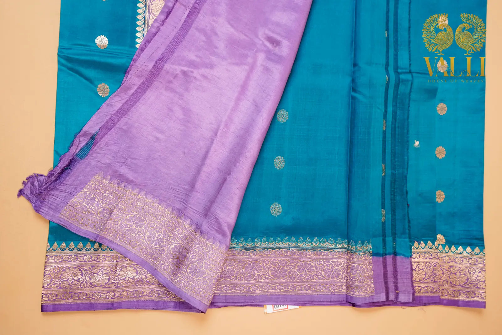 Turquoise Banarasi Silk Sarees With Blouse Piece
