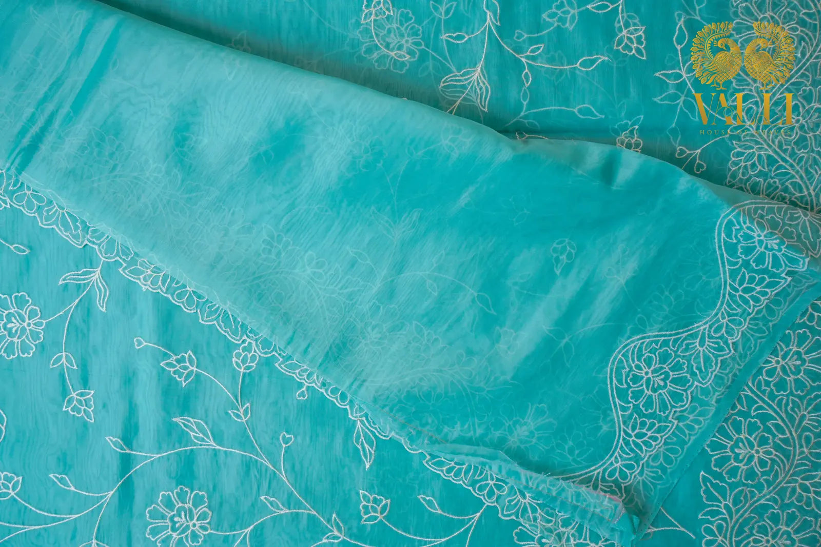 Rama Blue Organza Saree