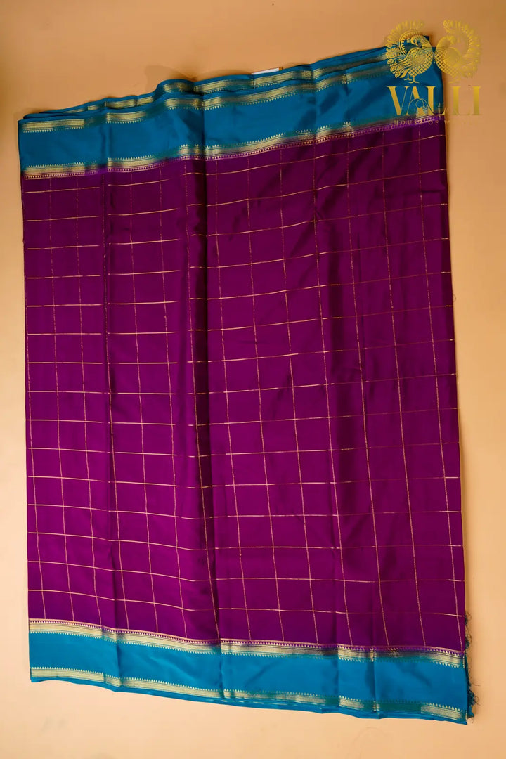 Sumathi’S checks Semi Crepe  – Purple