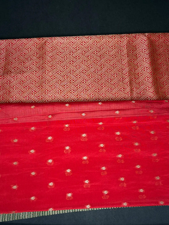 Stripes khaddi bottle green + red 