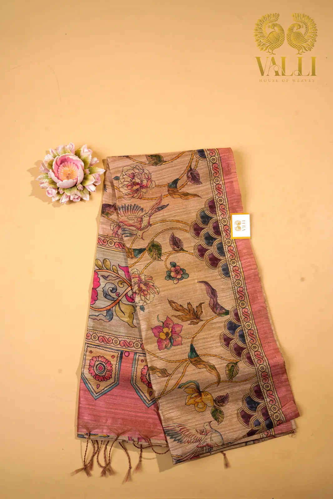 Bhagalpuri Silk Saree with Kalamkari Digital Print