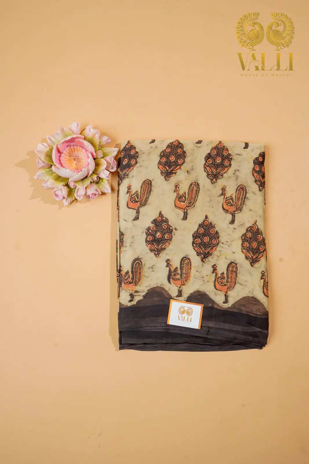 Modal Silk Saree with Traditional Block Print