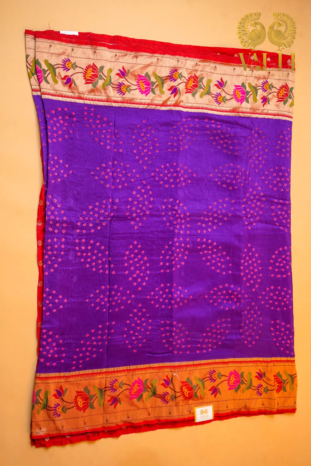 Purple Bhandini Saree with Paithani Border & Pallu