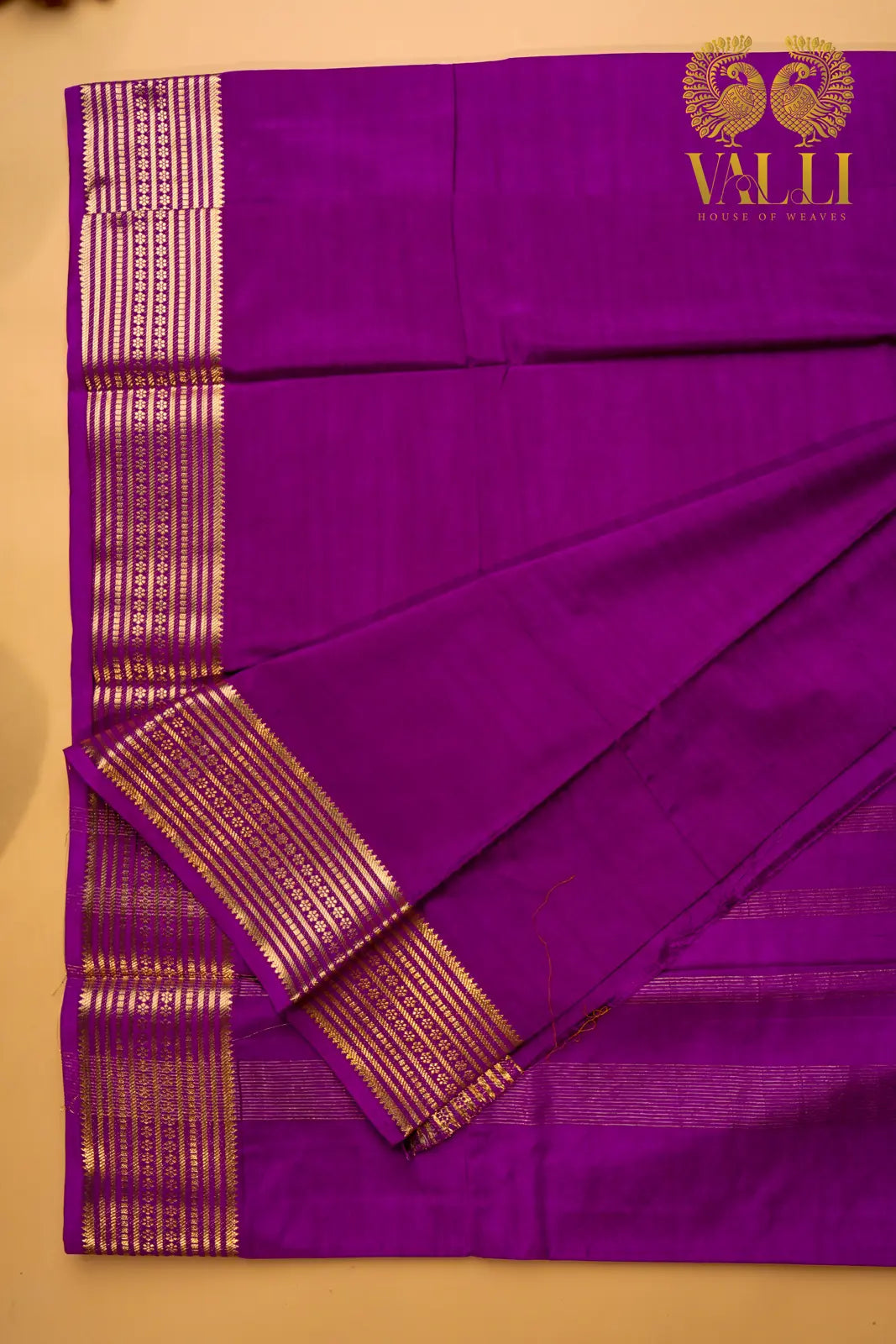 Magenta Purple Semi Crepe Silk Saree with potli Zari Border
