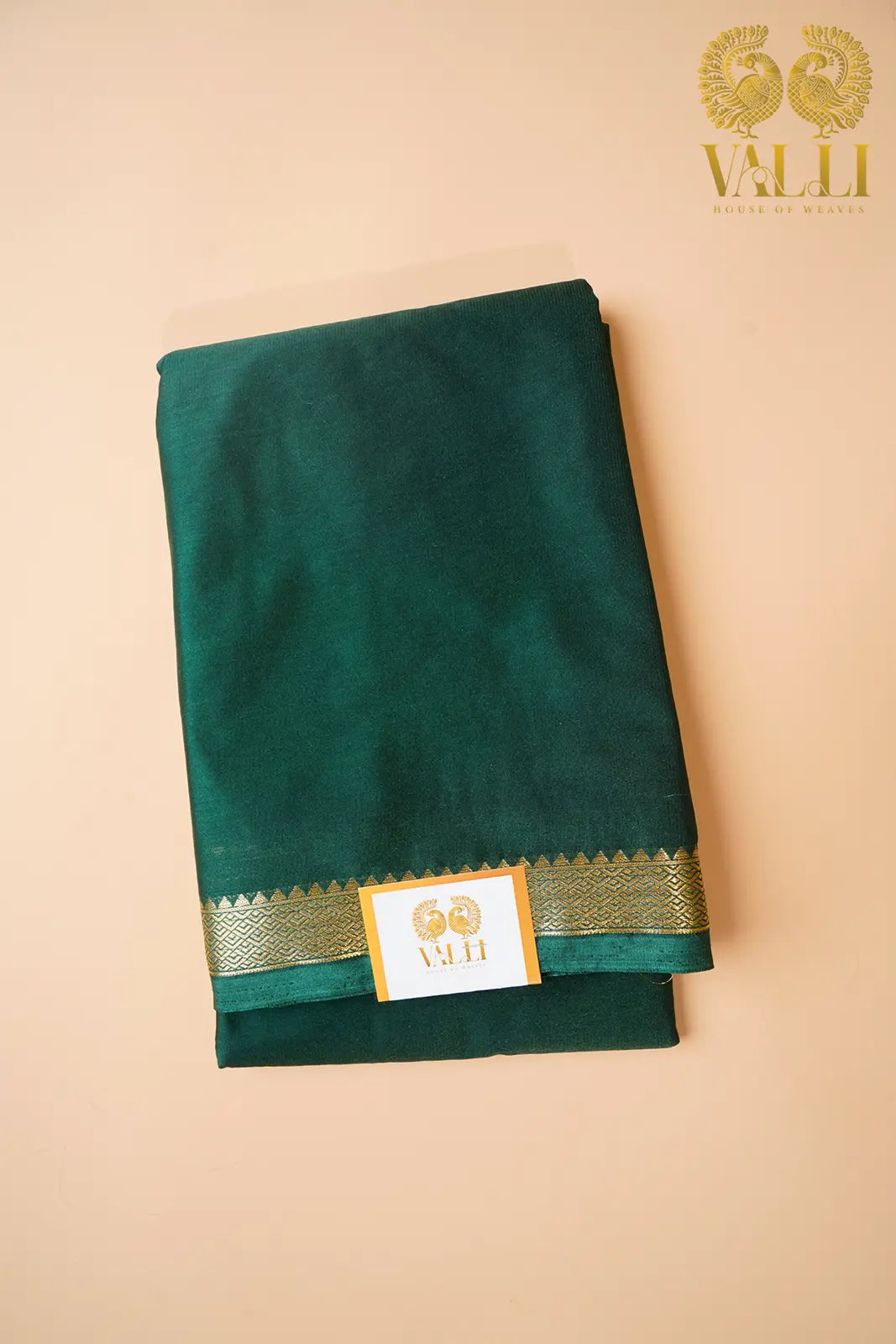 Small border crepe bottle green 