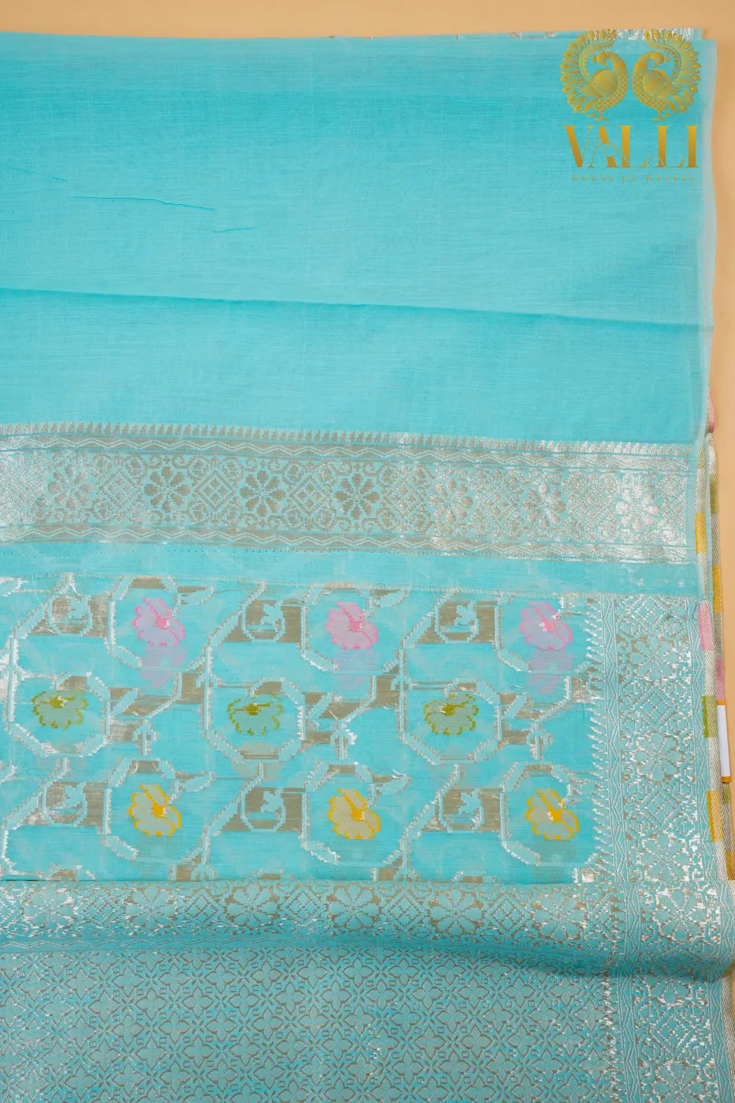  Banarasi cotton Jaamdani Meenakari saree