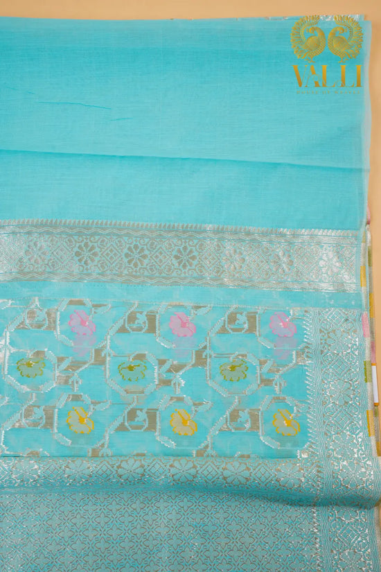  Banarasi cotton Jaamdani Meenakari saree