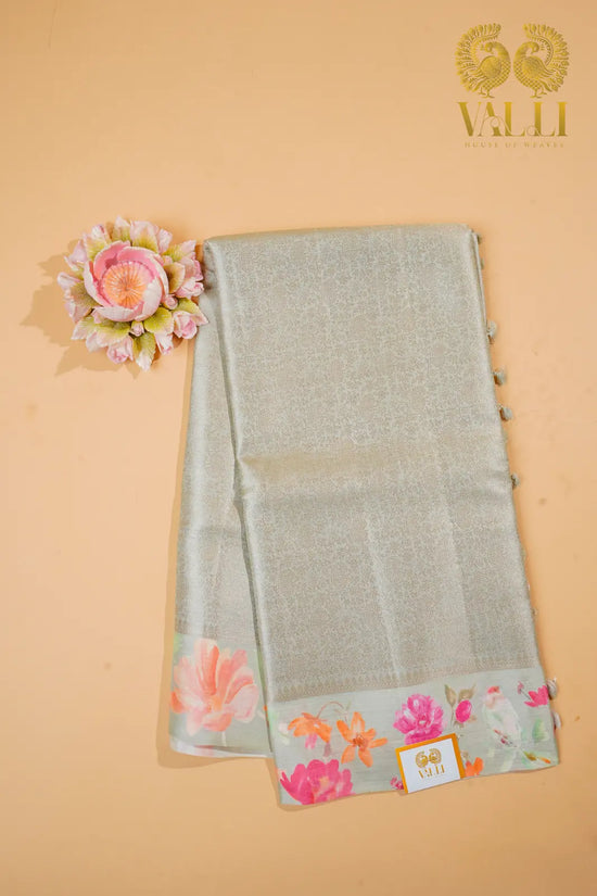 Brocade tussar silk pastel pink 