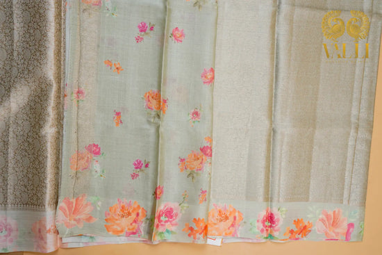 Brocade tussar silk pastel pink 
