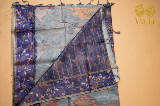 Eco Print Tussar Saree