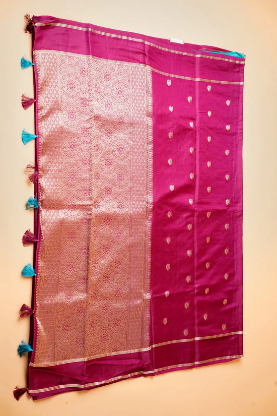 Soft silk peacock plum pink + Rama blue 