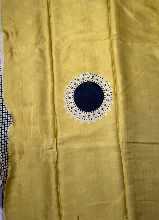 Modal Silk Saree in black checked 