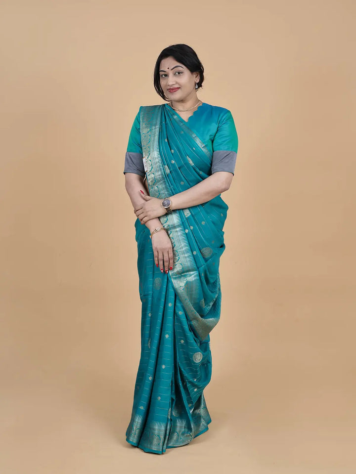 TRADITIONAL FANCY SAREE - TEAL BLUE