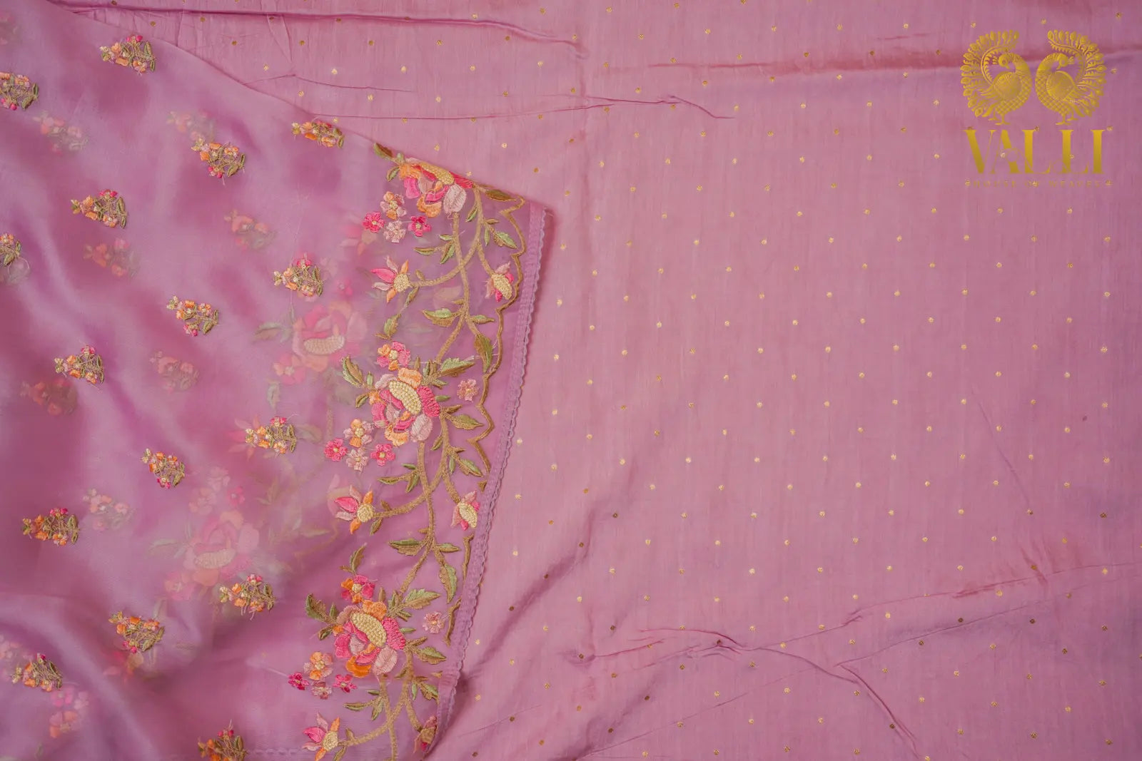 Rosey Organza Embroidered Saree