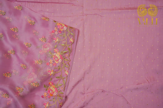Rosey Organza Embroidered Saree