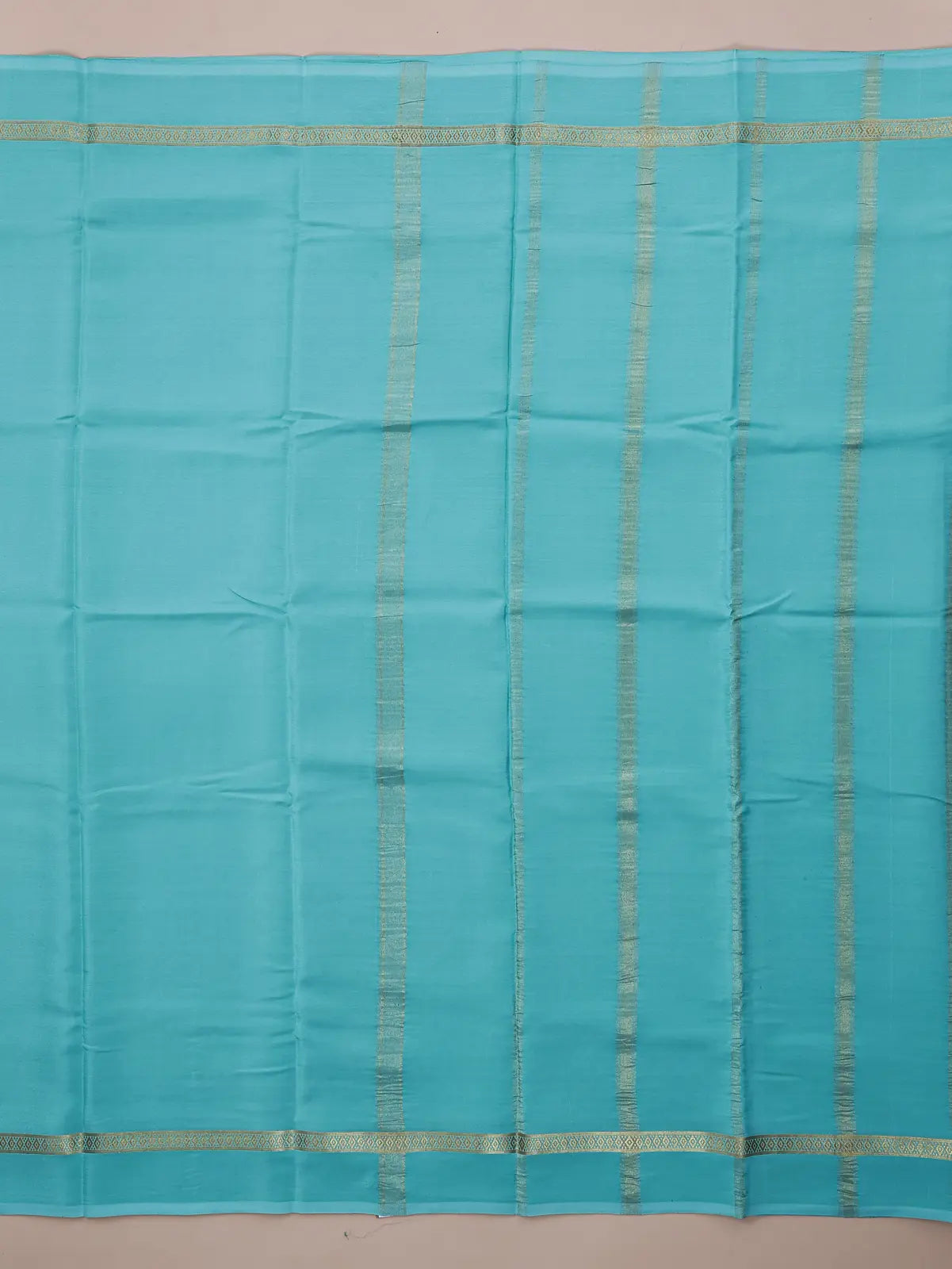 Pure Mysore Crepe Silk Saree with Zari Striped Pallu