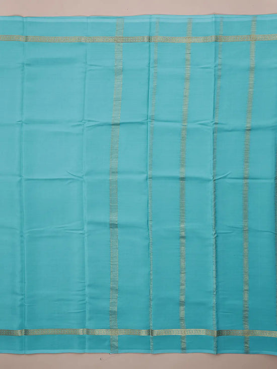 Pure Mysore Crepe Silk Saree with Zari Striped Pallu