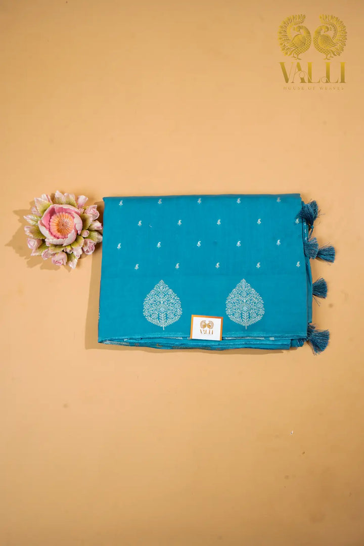 Mungs Silk Saree  Turquoise Blue Elegance