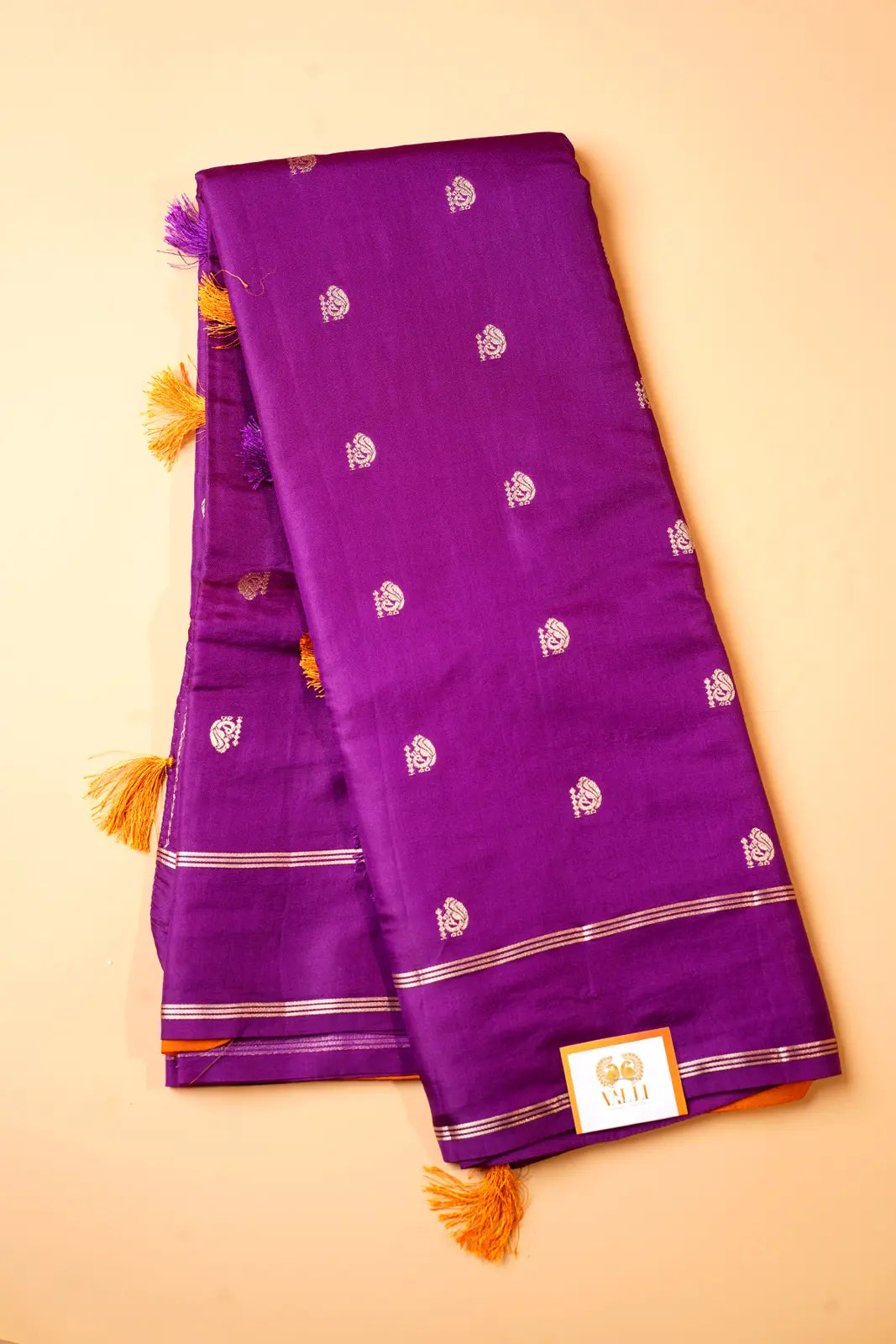 Soft silk peacock purple + mustard 