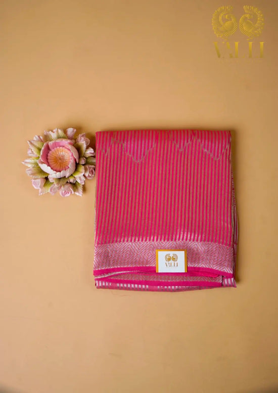 Banarasi crêpe Silk ombré shade silver Zari 