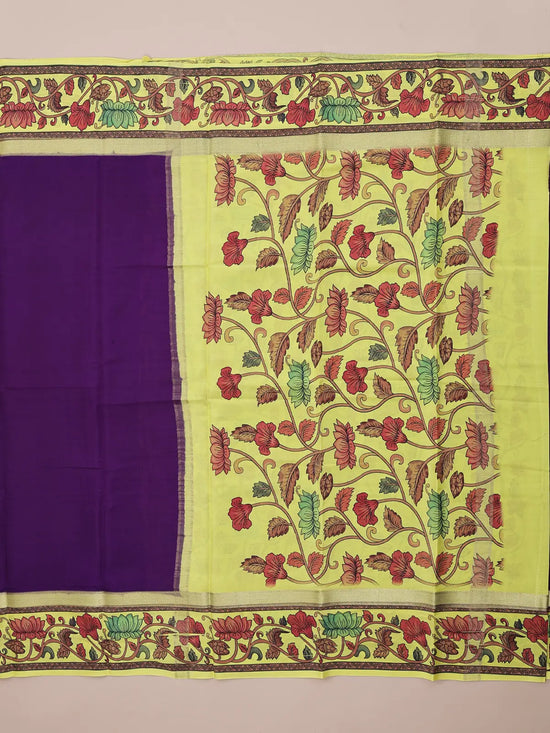 Kalamkari Crepe  – Purple
