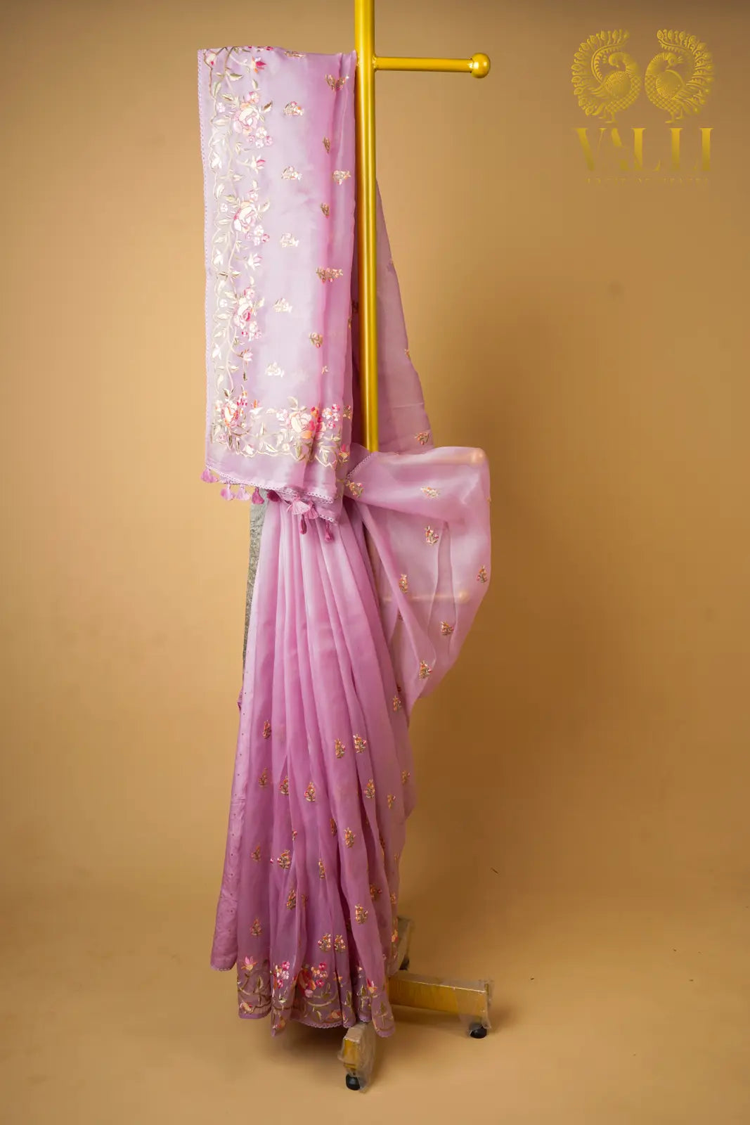 Rosey Organza Embroidered Saree
