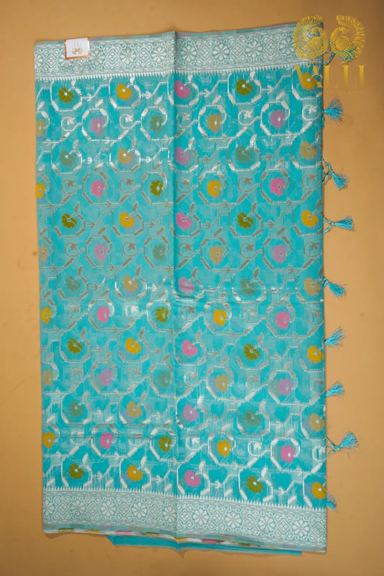  Banarasi cotton Jaamdani Meenakari saree